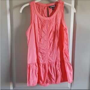 EXPRESS pink tank top with lace detail, size XS. Worn once.